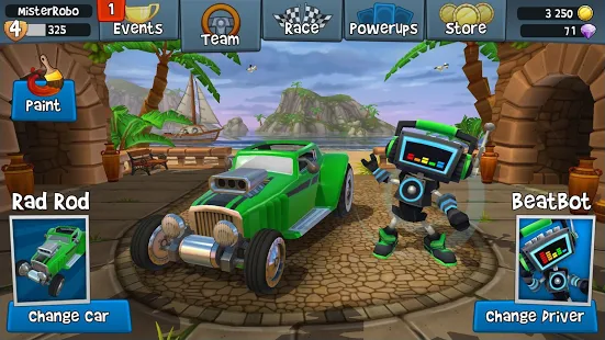 Взломанная Beach Buggy Racing 2 на Андроид - Мод все разблокированно Взломанная Beach Buggy Racing 2 на Андроид - Мод все разблокированно