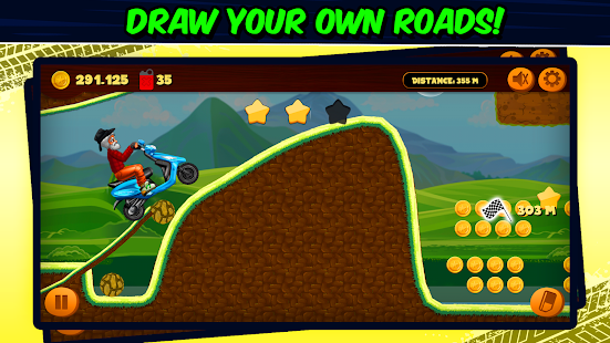 Взломанная Road Draw 2: Moto Race на Андроид - Мод бесконечные деньги Взломанная Road Draw 2: Moto Race на Андроид - Мод бесконечные деньги
