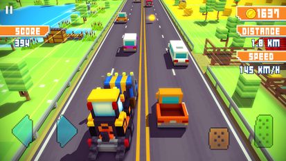 Взломанная Blocky Highway: Traffic Racing на Андроид - Мод бесконечные деньги